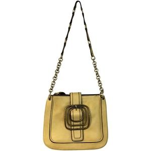 SOBELLA GOLD TONE BEIGE LEATHER SHOULDER BAG
